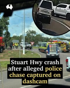Stuart Hwy crash after alleged police chase captured on dashcam